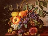A Still Life With A Basket Of Fruit by Virginie de Sartorius